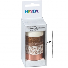 Dekorationstejp - Glittertejp 5-pack - Rose Gold Glossy