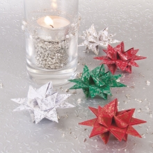 Stjärnstrimlor 96 st remsor - B: 15 mm - Julfärger Med Mönster