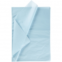 Silkespapper 50 x 70 cm Ljusblå 25 ark till scrapbooking, pyssel och hobby