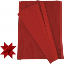 Stjärnstrimlor B: 10 mm Röd 500 st L: 45 cm Pappersvikning Pappersstrimlor