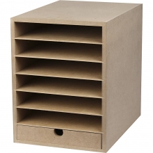 Kartongreol för A4 papper - 6 hyllor - H: 31,5 cm