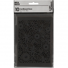 Spetskartong 10,5x15 Svart 200g 10 st till scrapbooking, pyssel och hobby
