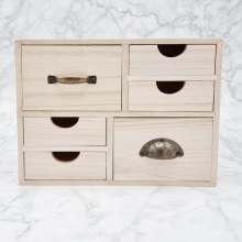 Byrå i Trä med 6 Lådor - 22 x 17,7 cm - Förvaring För Pyssel