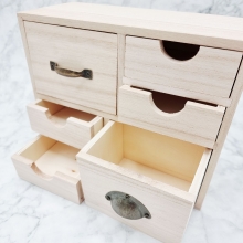 Byrå i Trä med 6 Lådor - 22 x 17,7 cm - Förvaring För Pyssel
