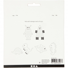 Broderifigurer Djur & Robotar 8-13 cm 18 st Broderiväv Sykartong