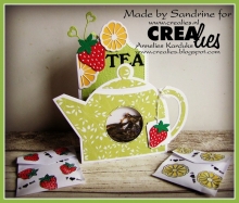 Dies Cardzz no. 3 Teapot Crealies till scrapbooking, pyssel och hobby