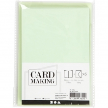 Kort och kuvert A6 Ljusgrön 6 set C6 till scrapbooking, pyssel och hobby