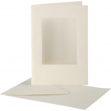 Passepartoutkort A6 - Off White 10-pack - Rektangel