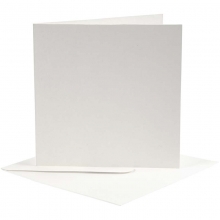 Kort och Kuvert - Off White 12,5 x 12,5 cm - 10 set