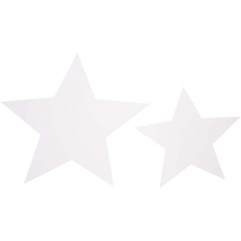 Stjärnor - 7,3 + 10 cm - 240 g - Vit - Kartong - 40 st