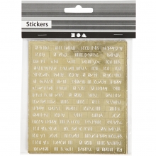 Stickers Words 10 x 11,5 cm Guld 4 st Klistermärken