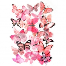Die Cuts Clear - Acetate Blushing Butterflies - 40 st