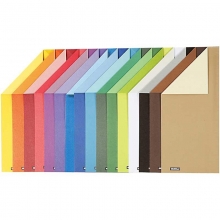 Färgad kartong - A4 - 250 g - 160 ark - Mixade Färger