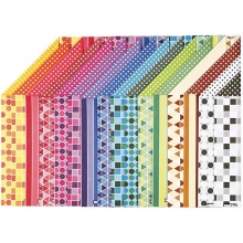 Colorbar Mönstrat Papper - A4 21 x 30 cm - 16 Mixade Ark
