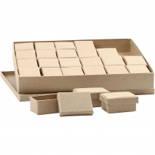 Rektangulära Pappaskar ca 4 x 6 cm Kvist 24 st Ask Box Låda Förvaring av Papp