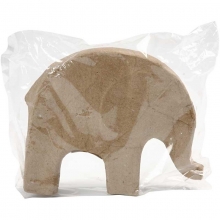 Papier Maché - Elefant - Höjd: 14 cm