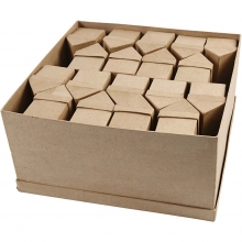 Hus Pappaskar 6 x 8,5 cm Kvist 40 st Ask Box Låda Förvaring av Papp