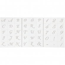 Schablon Viva Bokstäver Siffror 25-30 mm Bokstavsschablon