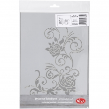 Schablon Viva Decor Blommor och Swirl A4 Schabloner
