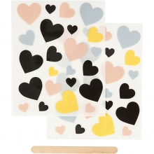 Rub-on stickers Hjärtan 12,2x15,3 Klistermärken