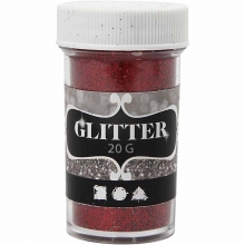 Glitterpulver - Röd - 20 gram