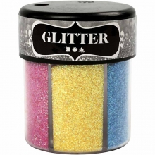 Glitterpulver - Mixade färger - 6 st x 13 g