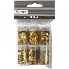 Glitter - Guld - 6 st x 5 gr