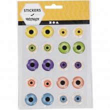 Stickers Läskiga Ögon 20 mm 1 ark Klistermärken