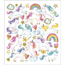 Stickers 15 x 16,5 cm ca. 31 st Enhörning Foil Klistermärken