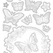 Stickers 10x24 cm Fjärilar Silver Klistermärken