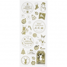 Stickers 10 x 24 cm ca. 26 st Guld Jul Klistermärken
