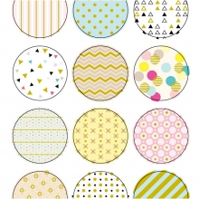 Stickers 10 x 23 cm ca. 21 st Rund Pastell Klistermärken