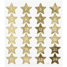 Stickers Adventsiffor - Guldstjärnor - 15x16,5 cm