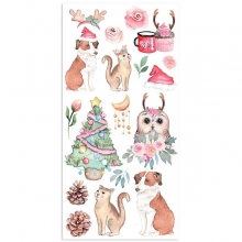 Paper Pack 10 ark Stamperia Christmas Rose 6x12 Tum Julpyssel Papper