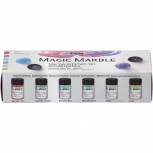 Magic Marble Marmoreringsfärg Metallicfärger 6 x 20 ml