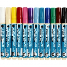 Porslin Glaspennor 12 st Täckande Färger 2-4 mm Porslinspenna Glaspenna