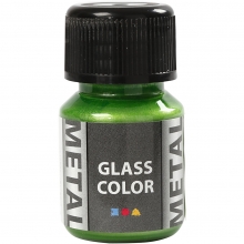 Glasfärg metall Grön 35 ml till scrapbooking, pyssel och hobby