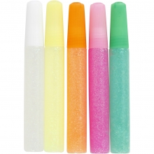 Glitterlim 10 ml Pastellfärger 5 st till scrapbooking, pyssel och hobby