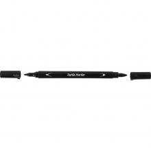 Förpackning med 6 textiltuschpennor med dubbel spets.