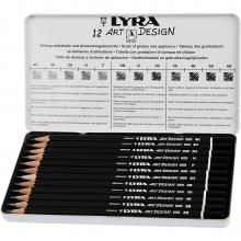 Lyra Art Design blyertspennor 6B 4H 12 st olika Blyertspenna