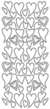 Stickers Peel Off’s Ovala Hjärtan silver Klistermärken