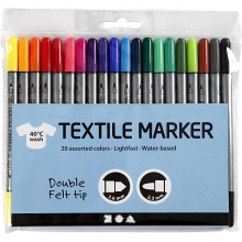 Textilpennor Tusch Marker för Tyg 20 färger