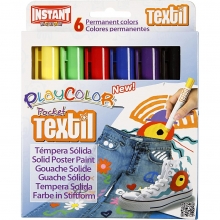 Playcolor Textilfärger Mixade färger 6 st Textilpenna