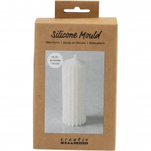 Silikonform Gjutform - Räfflad Cylinder - H: 12 cm