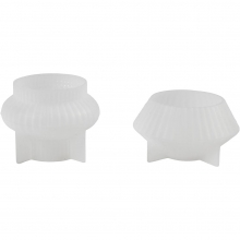 Silikonform för räfflade ljusstakar, 2 st, blank transparent, packshot.
