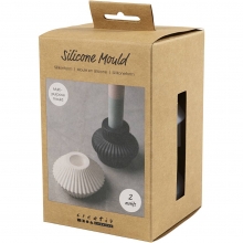 Silikonform för räfflade ljusstakar, 2 st, blank transparent, packshot.