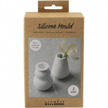 Silikonform, 2 st, matt transparent: vas och ljushållare, packshot.