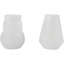 Silikonform, 2 st, matt transparent: vas och ljushållare, packshot.