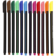 Colortime Fineliner Tusch 12 st Färger 0,7 mm Tuschpenna