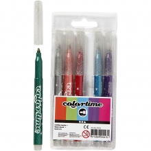 Colortime glittertusch - 4,2 mm - Mixade färger - 6 st